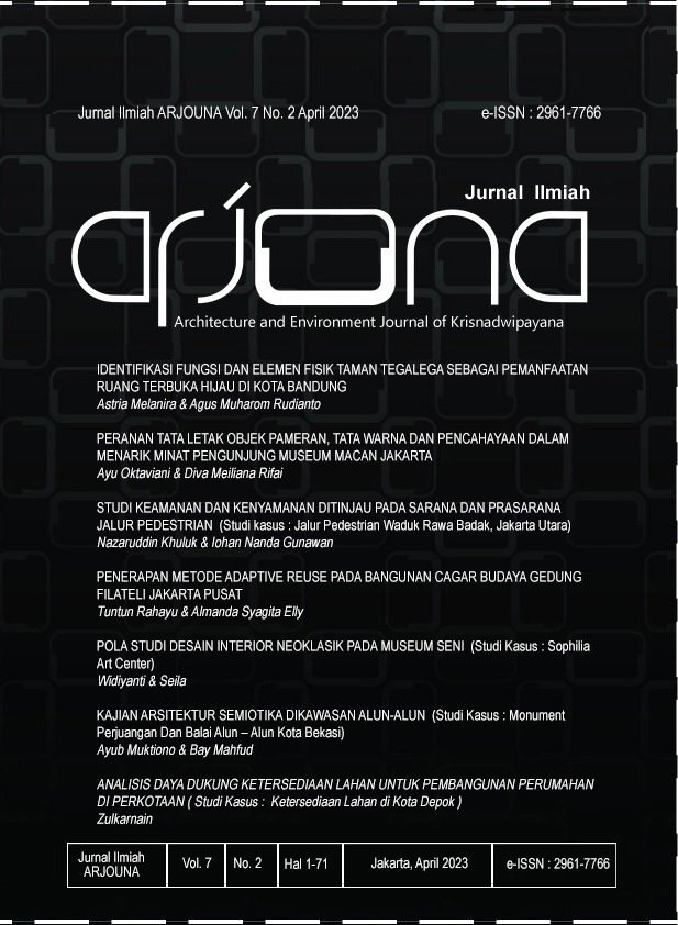 					Lihat Vol 9 No 2 (2025): ARJOUNA : Architecture and Environment Journal of Krisnadwipayana
				